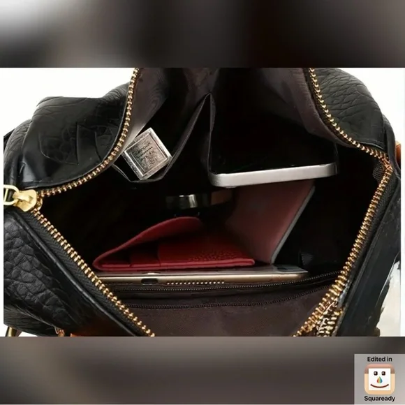 Black and Tan Women's Backpack - Picture 6 of 9